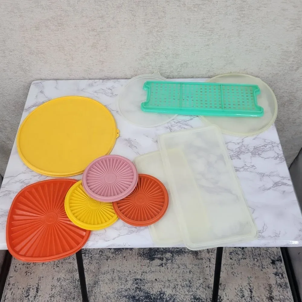 Tupperware Vintage Colorful Kitchen Lid Set